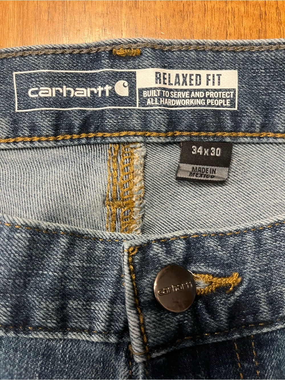Carhartt Rugged Flex Relaxed Fit Jeans in Medium Wash 34x30 - Picture 6 of 8